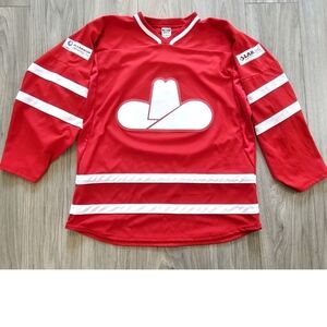 Calgary Cowboys Adult Size Large Jersey Red #19
